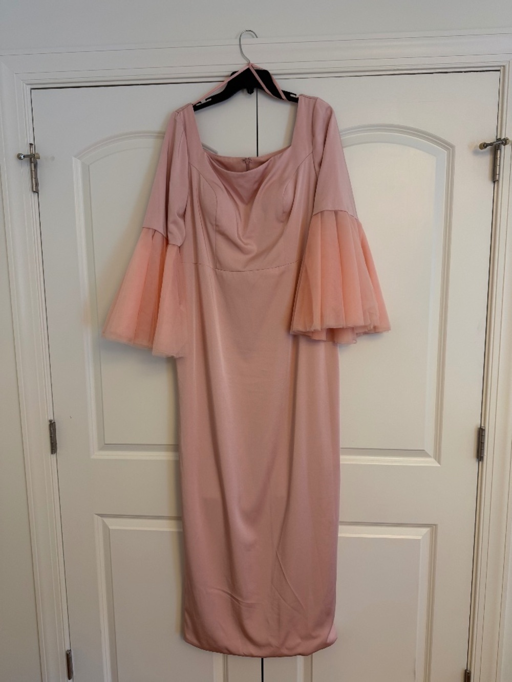 Mac Duggal Flounce Sleeve Square Neck